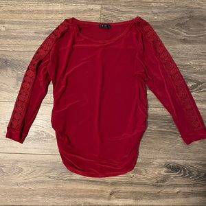 Red Top with Sleeve Design